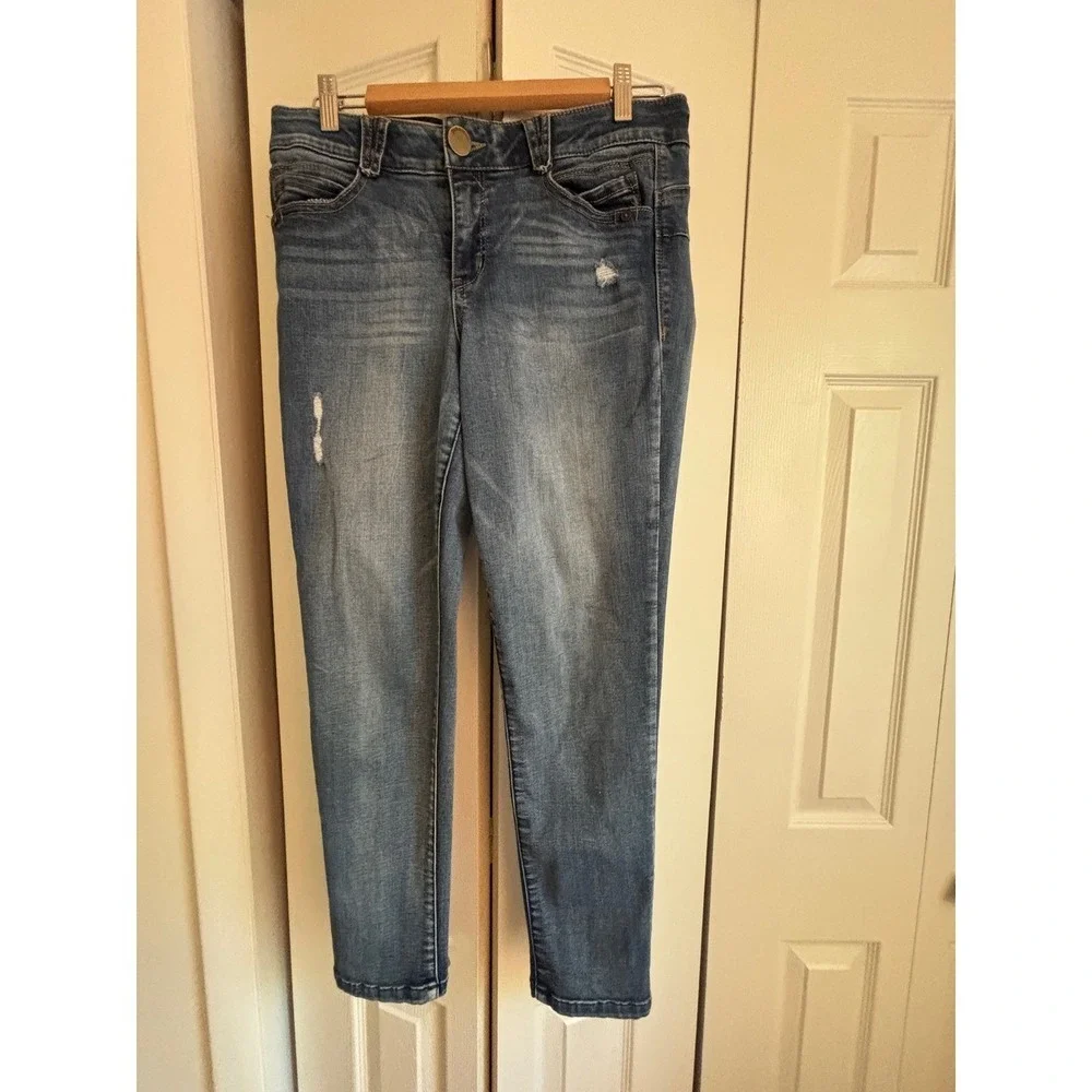 Democracy Ab Solution Skinny Jeans 10 Distressed Crop Stretch